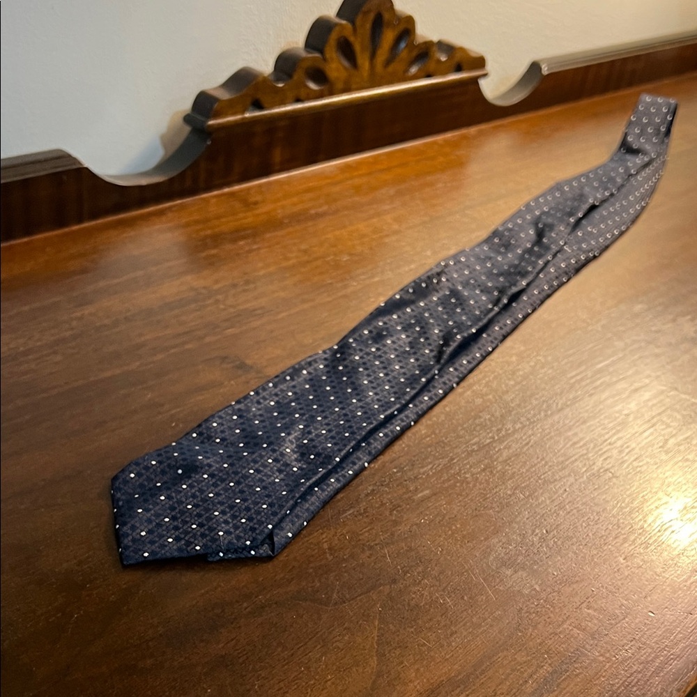 Murano Dark Blue Tie with White Dots
